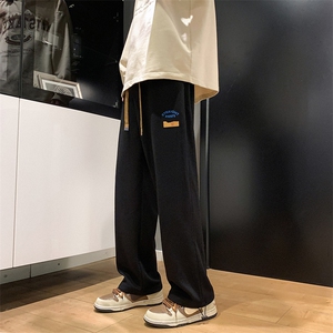 2025春夏新款直筒裤长裤大码宽松卫裤男休闲束脚阔腿裤 K1064-P40图片