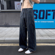 2026春夏衔接新款复古宽松格子休闲裤男K6706-特P33建议零售价78，男装休闲裤，电商A001-1
