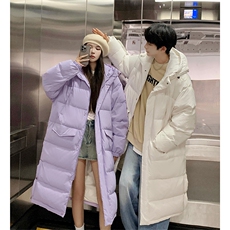 90绒长款羽绒服D5566-TP245348情侣连帽保暖下摆开叉外套男女，男装羽绒服，电商A102