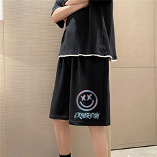 1港风休闲大码男短裤运动5分裤原宿潮流五分裤男士DK7088P25控38，男装牛仔裤，星座226-2