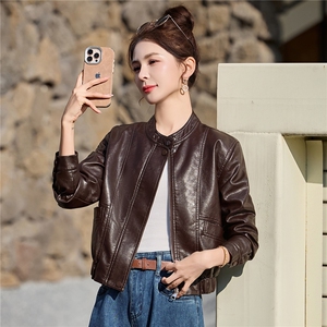 2026春装新款时尚潮流皮衣小外套机车服女装图片