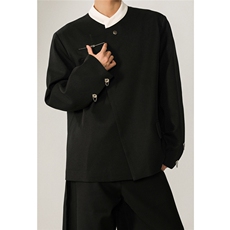 1新中式拼色大码M-5XL西服男:95%聚酯纤维5%氨纶XF77951特P65控98，男装西服，星座226-2