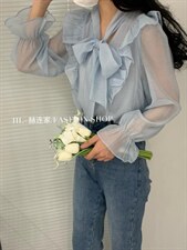 2022春夏新款仙女纱衬衫，女装衬衫，HL+