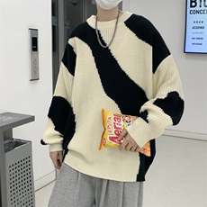 秋冬季毛衣男套头圆领针织衫慵懒风宽松秋装ins潮牌MY0624-P43，男装针织衫/毛衣，星座308B-1