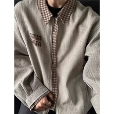 美式复古做旧工装夹克男秋季新款假两件刺绣宽松外套LJ6199-P72，男装夹克，星座1008