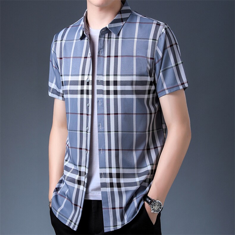 Z1472021夏季新款短袖衬衫男商务休闲男装P55,男装衬衫,电商B360