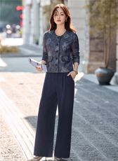 2025秋装新款建云时尚复古休闲两件套，女装套装/套裙，罗腾