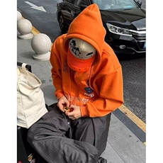 秋冬独特别致橙色连帽卫衣男高级银狐绒小众百搭长袖上衣WT609，男装卫衣，星座1116A（原606A-3）