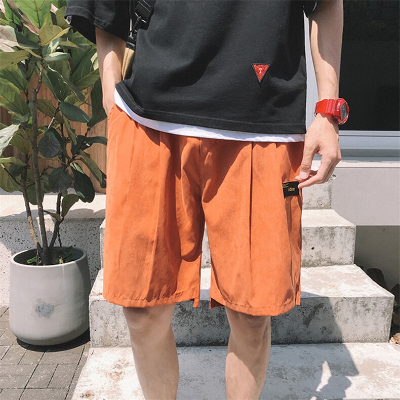 20夏季港风桃皮绒贴标短裤男宽松五分裤工装短裤特价504-K014-P15,男装休闲裤,星座504