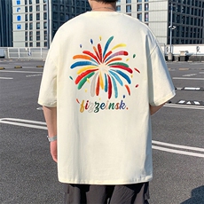T829港风潮牌高街美式短袖T恤男夏季新款宽松半袖ins重磅纯棉体恤，男装T恤，星座304A-1