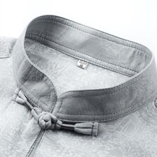 CS2024夏季男士复古薄款短袖唐装休闲套装免烫中老年爸爸装P90，男装中老年男装，电商B360