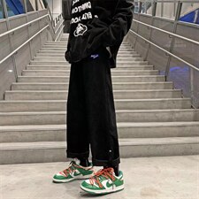 港风男士休闲裤子秋冬季灯芯绒运动裤D9P32图片