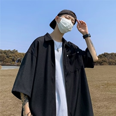 高街拉链开衫短袖男夏季潮牌宽松痞帅高级感上衣1001-1-CS49-P33，男装T恤，星座1001-1