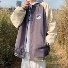 潮流ins港风宽松立领拼色夹克春季韩版炸街棒球服W514-P58，男装夹克，星座512-2