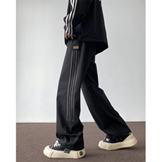 抖音品质美式高街三条杠运动宽松休闲裤B315-K24048-p55控68，男装休闲裤，电商B315