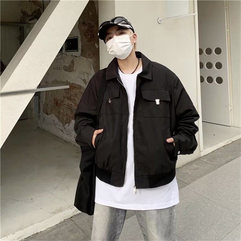 轻熟风高级感外套男轻奢小众设计高街美式正肩工装夹克W4993-P66,男装夹克,星座412-2