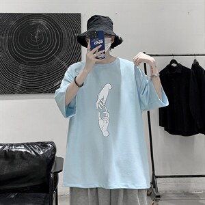 HT73147-P22 华夫格t恤男短袖男大码五分袖 大皂风图片