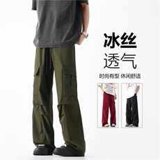 夏季新款潮流冰丝透气工装口袋宽松休闲裤B315-K24180-特P35控68，男装工装外套，电商B315