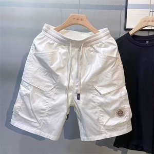潮牌休闲短裤子男士柔软宽松多口袋潮牌工装裤速干五分休闲运动裤图片