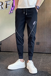 夏季薄款男士休闲裤小脚九分裤社会小伙网红束脚裤 A18P45控价68图片