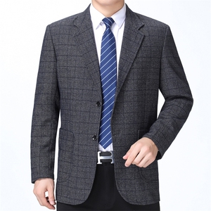 2023秋季新款中年男士西服男装中年小西装外套休闲商务单西图片