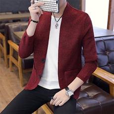 秋毛衣毛线衣青年修身休闲潮纯色针织衫男开衫外套M88，男装针织衫/毛衣，星座301D(原星座1004-8）