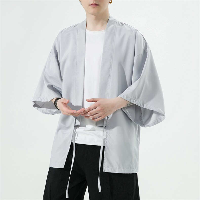 风夏季冰丝垂感宽松七分袖防晒服男半袖风衣222特p25,男装防晒衣,星座815（原A203）