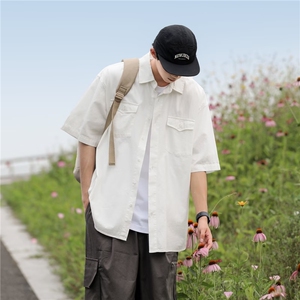 短袖衬衫男夏季日系cityboy宽松百搭休闲衬衣感港风上衣CY960-P41图片