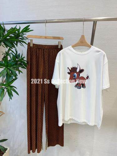 波点百褶开叉裤子夏款现货，女装，G