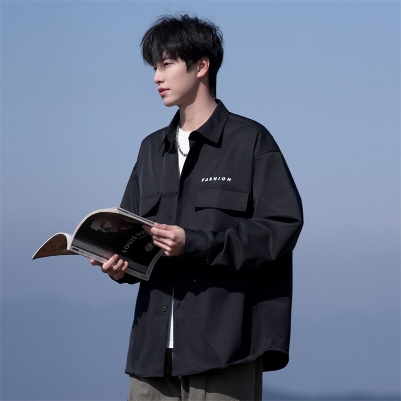 25年春季长袖衬衫男工装外套衬衣宽松现货DS-C323-1-2501-特批50,男装衬衫,电商C323-1