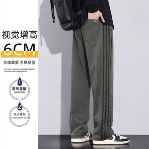 现货男士休闲长裤春季新款潮流宽松直筒阔腿条纹工装裤Z2354-P45图片