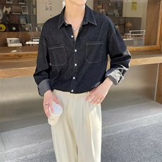 秋新款ins潮牌休闲牛仔工装衬衣男士外套男，男装工装外套，星座410-6（原星座1304-1）