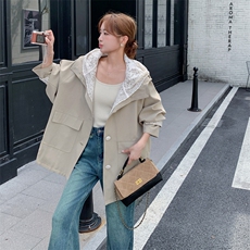 现货蕾丝拼接风衣8863P185K278，女装风衣，2C201