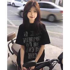 T0782-P25潮宽松纯棉字母个性短袖男女同款情侣穿搭新款上衣，男装T恤，星座617A-2
