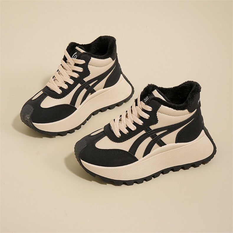 韩版老爹鞋女2024冬季加绒保暖高帮ins潮学生休闲运动棉鞋女，女鞋休闲鞋，电商A223