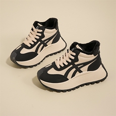 韩版老爹鞋女2024冬季加绒保暖高帮ins潮学生休闲运动棉鞋女，女鞋休闲鞋，电商A223