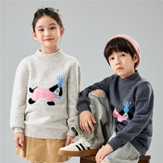 优质女童针织衫秋冬新款小女孩洋气打底男童提花儿童羊毛上衣衣，童装儿童羊毛衫，初丹羊绒童装