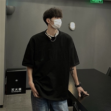 港风钢印字母设计T恤男潮大码短袖T恤男DT77775P25块特价控48，男装T恤，星座226-1