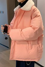 2023冬季男士羊羔毛翻领棉衣男纯色港风面包服棉服A071-Y277-P115图片