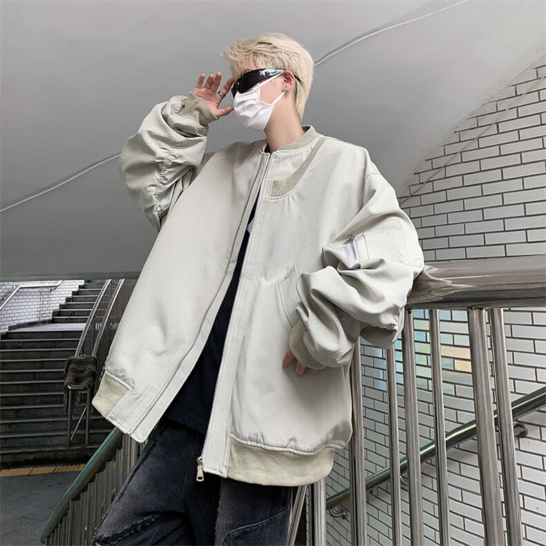 高街飞行员棒球服男潮牌ins痞帅外套炸街夹克JK08524-P58,男装夹克,星座308B-1
