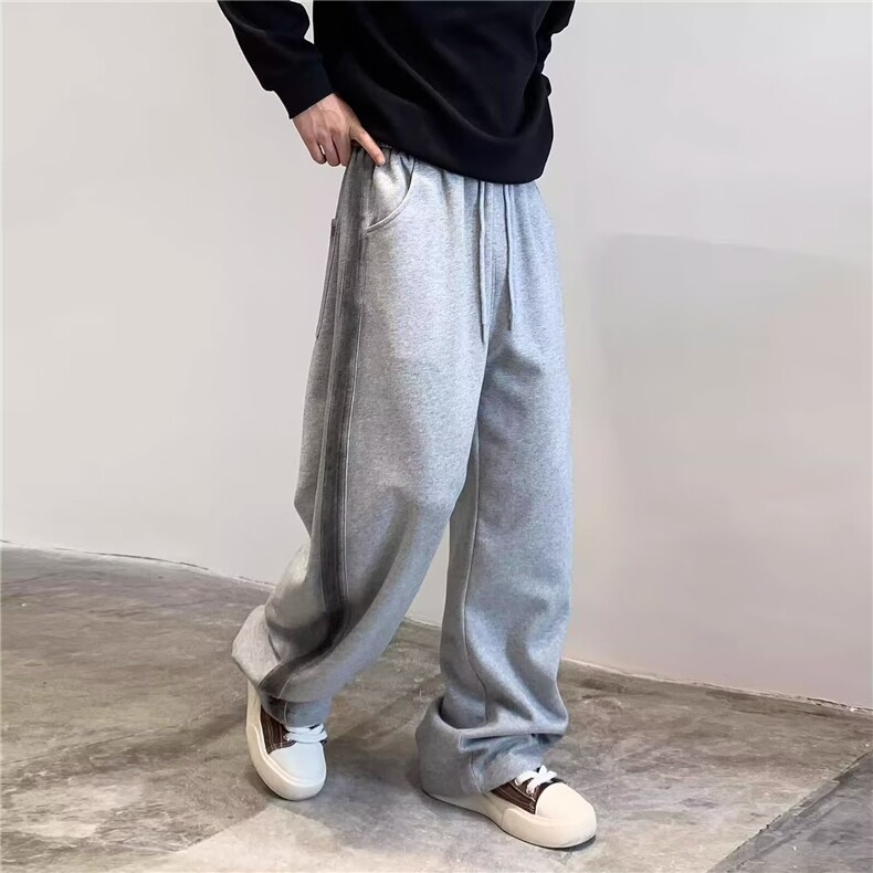 秋季美式休闲水洗做旧直筒裤男痞帅宽松复古弯刀阔腿裤潮XX8016,男装休闲裤,星座208-5