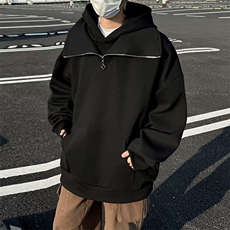 半拉链卫衣男2024秋季新款美式重磅男士连帽卫衣高级感帽衫外套，男装卫衣，星座410-7