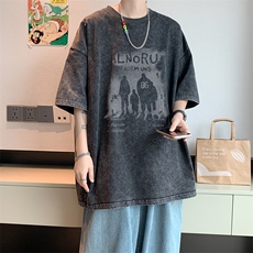水洗重磅新款夏季复古潮牌港风短袖T恤男生打底衫体恤DT7790/P35，男装T恤，电商B316