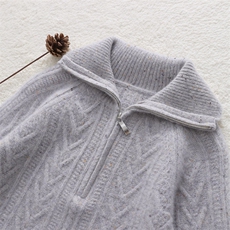 新款百搭加厚点纱翻领，童装儿童羊毛衫，联起羊绒