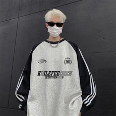 抖音得物供货提供视频秋冬重磅美式宽松织带圆领卫衣0706，男装卫衣，电商A486
