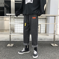 牛仔裤男韩版潮流宽松ins港风潮牌男生直筒阔腿九分裤子K061-P45，男装牛仔裤，电商A318