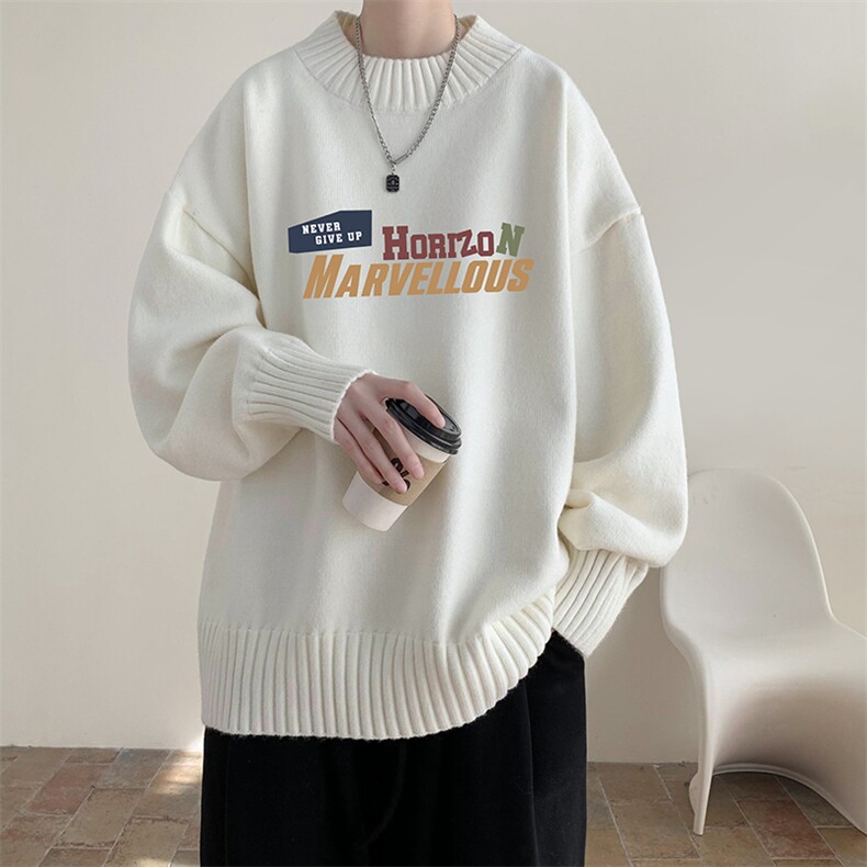 半高领毛衣男大码胖子针织衫毛线衣M18384-P45加绒款-P65，男装针织衫/毛衣，电商A040