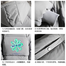 MY16170-P100加厚加绒连帽衣男大码服男面包服男网格挂拍，男装棉衣，电商A040A