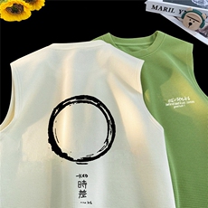 华夫格背心直播高品质重磅220克时差印花HB17-P25控38，男装背心/马甲，星座508（原C305）