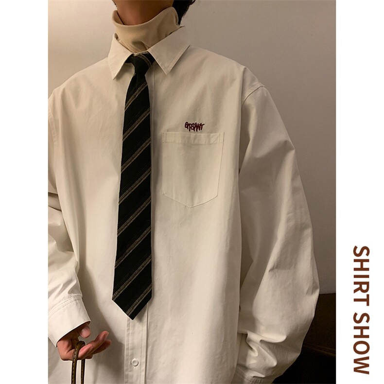 春季纯棉水洗刺绣长袖衬衫宽松外套C04P55，男装衬衫，电商A309